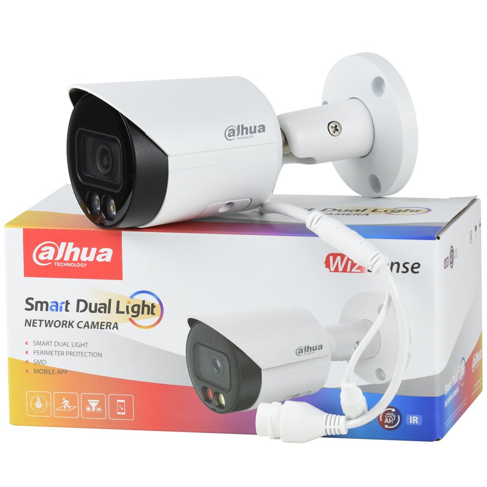 Dahua 8MP Smart Dual Light Fixed focal Bullet WizSense Outdoor Network Camera IPC-HFW2849S-S-IL