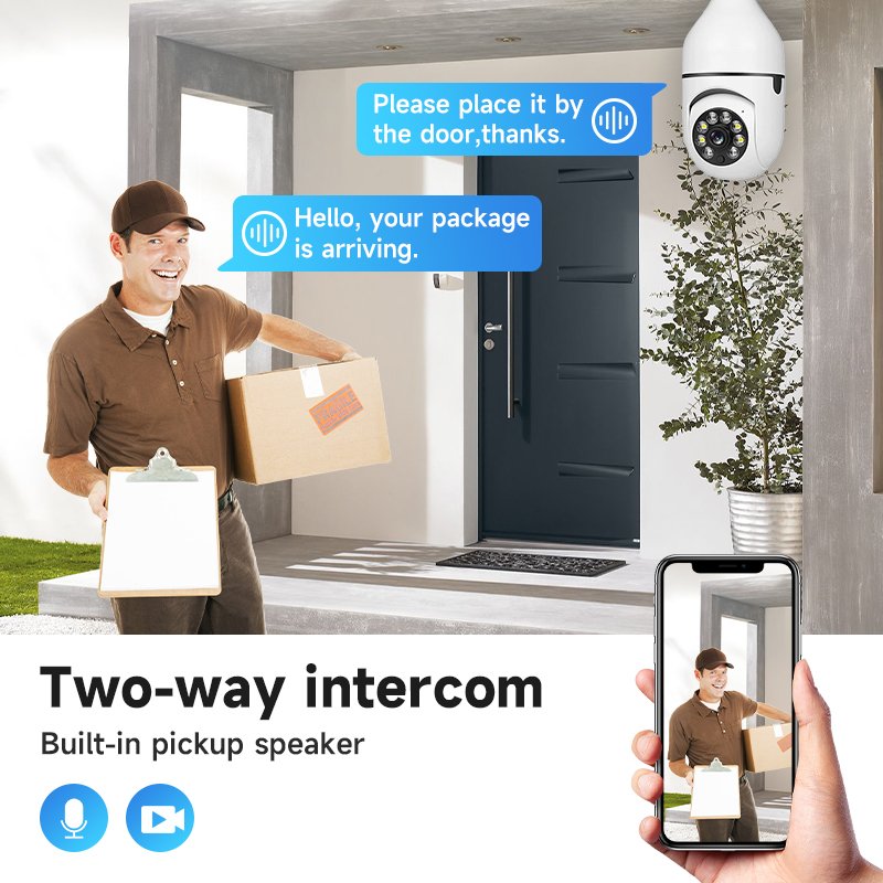 Tuya Smart Home Wireless Wifi Bulb Security Camera HD IR night vision bulb camera Night Vision Smart CCTV PTZ Light Bulb Camera