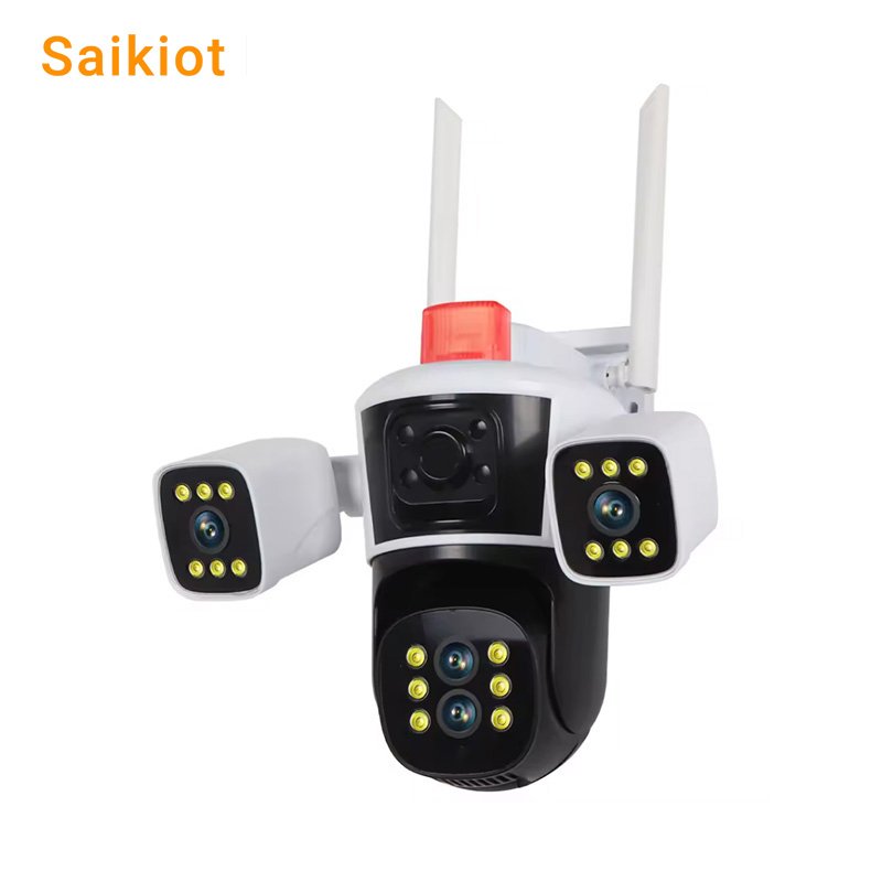 Saikiot 20MP WIFI 10X Optical Zoom CCTV Surveillance Outdoor Camera Audio PTZ 5 Lens Three Screens Security CCTV Network Camera