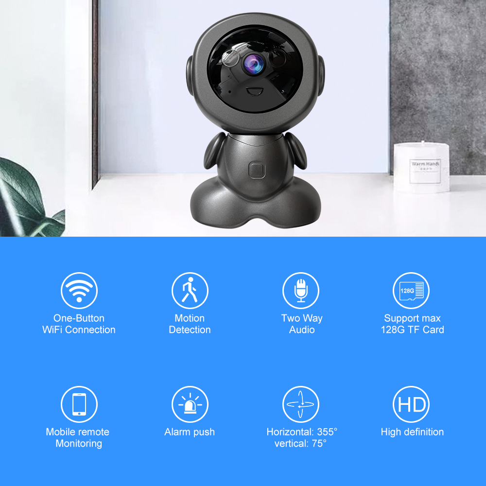 Rscamtom 3MP indoor HD IP cameras wifi motion detection two way voice mini cctv robot camera