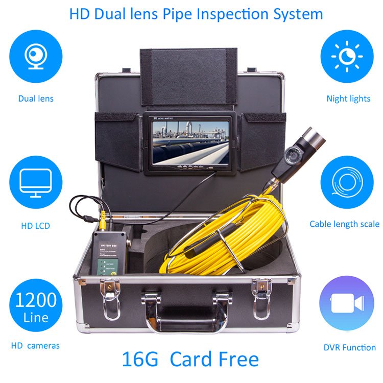 New Technology Wide Angle 1200TVL Long 200M Sewer Pipe Inspection Camera Drain Plumbing Under Water endoscope camera