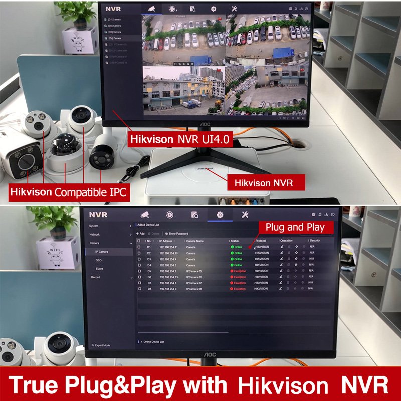 Original HIK 4mp 8mp 4K Built-in mic IP67 Motion detection Fixed Turret Network Camera DS-2CD1343G0-IUF DS-2CD1383G0-I