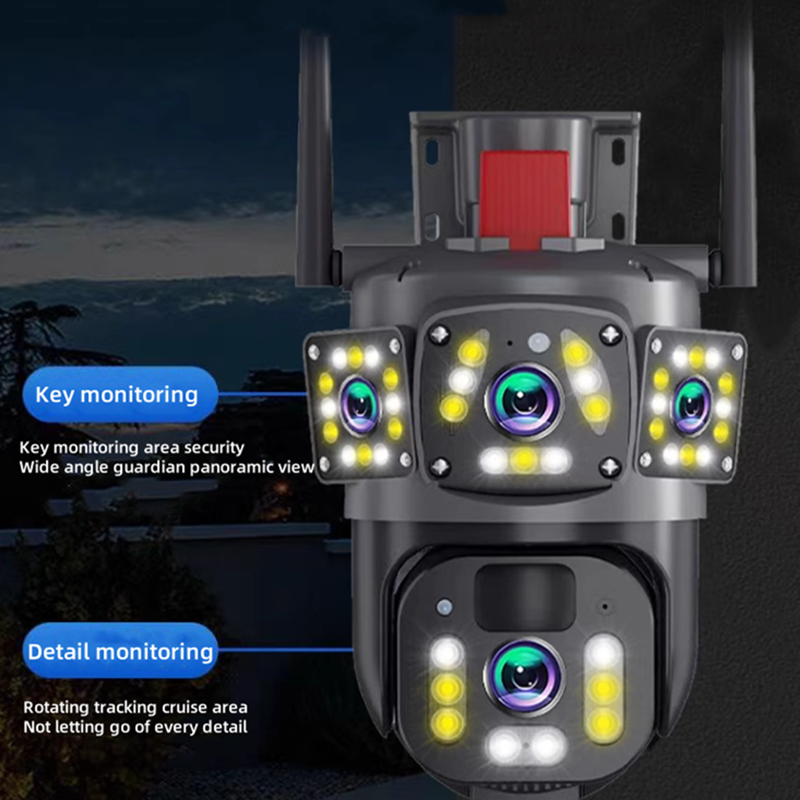 V360PRO 4G 4Eyes 3Pictures Solar Panel Surveillance Wireless Cameras Outdoor 1080P 12MP Wifi IP CCTV PTZ Security Network Camera