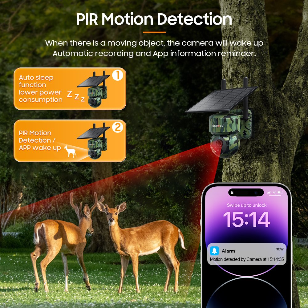 3MP 4G GPS Mini Size Outdoor Camouflage Solar Battery Infrared Camera Trail Hunting Security Solar Camera