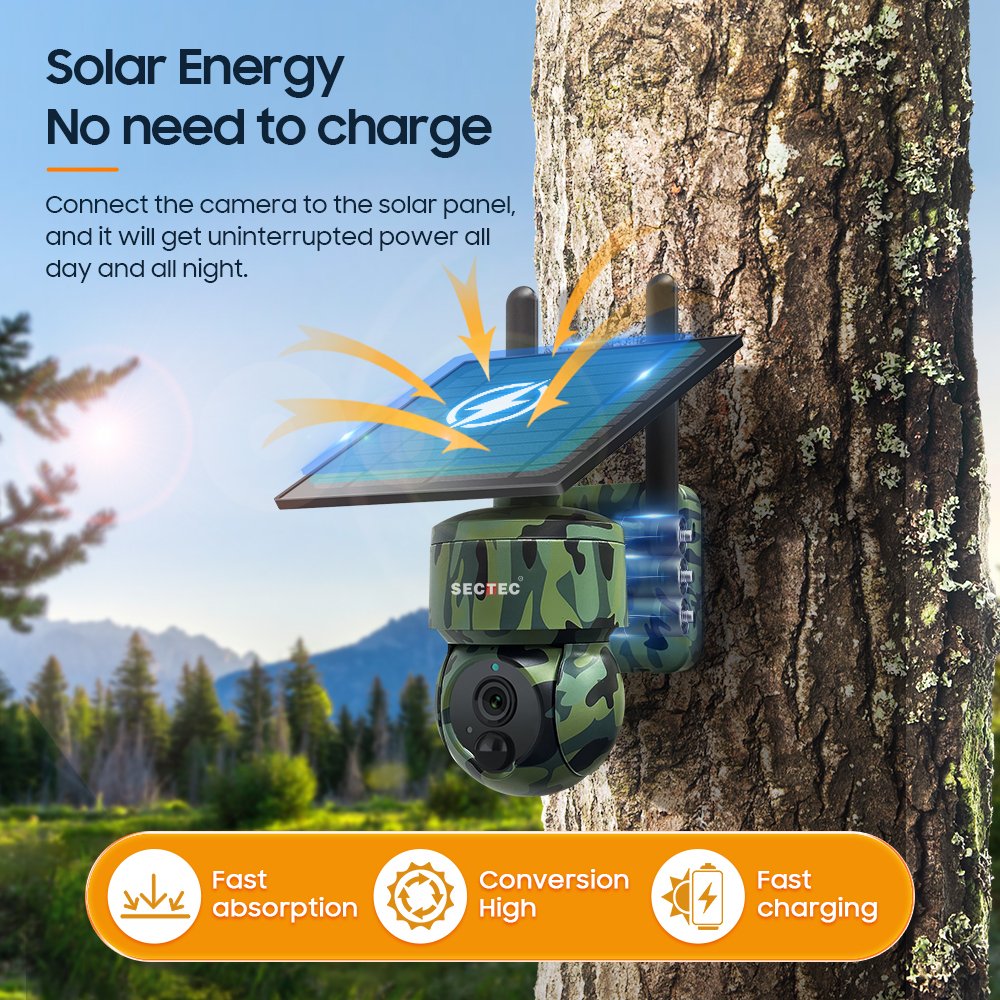 3MP 4G GPS Mini Size Outdoor Camouflage Solar Battery Infrared Camera Trail Hunting Security Solar Camera