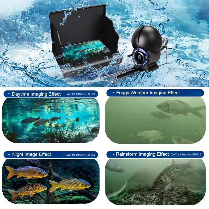 2024 High Quality Portable Underwater Fishing Camera 5-inch HD IPS screen Waterproof Fishing Camera