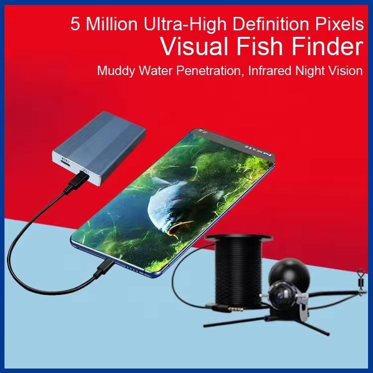 2024 High Quality Portable Underwater Fishing Camera 5-inch HD IPS screen Waterproof Fishing Camera