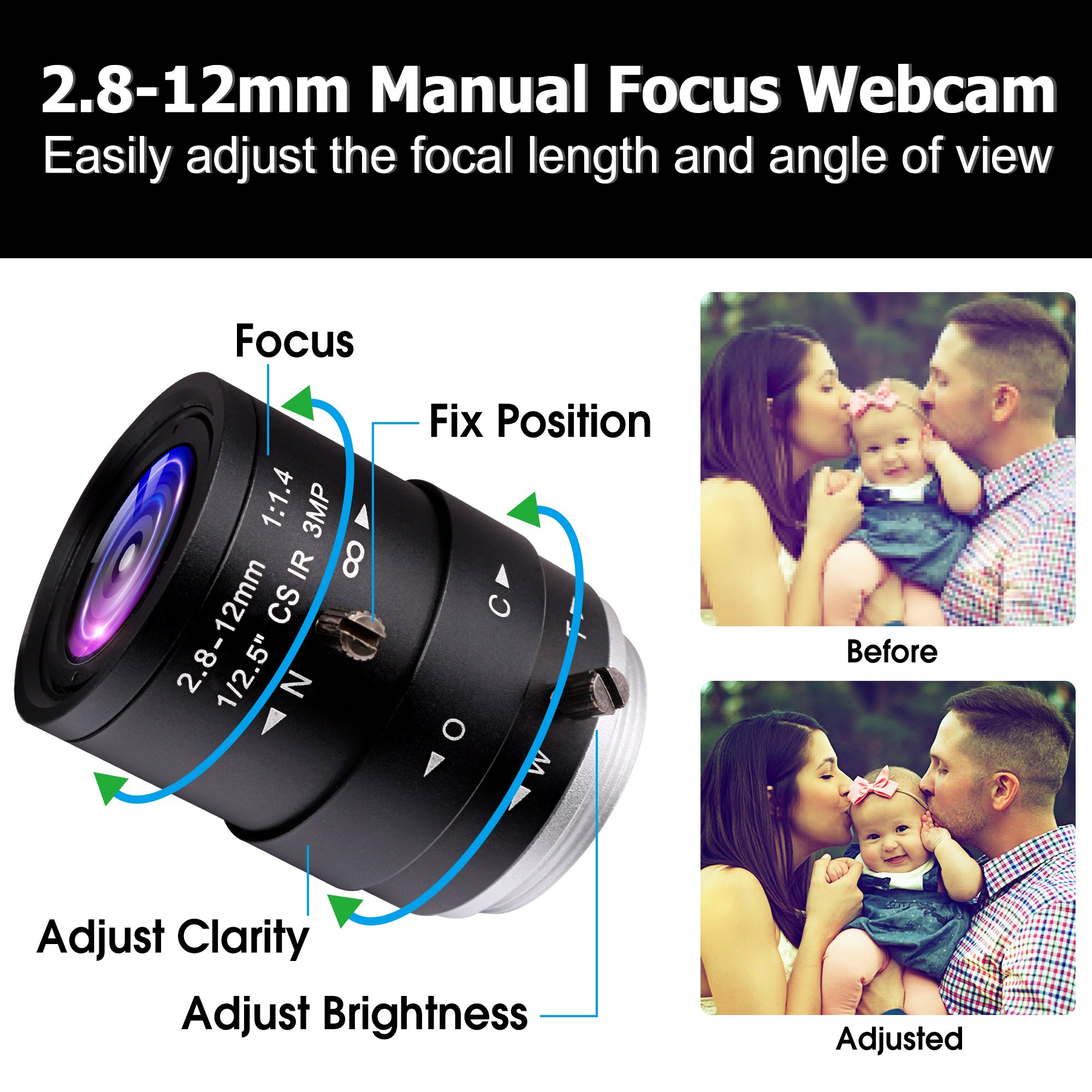 ELP High Frame 90fps 1920*1080 Global Shutter Webcam CMOS AR0234 CCTV Security Machine Vision USB Camera For Video Surveillance