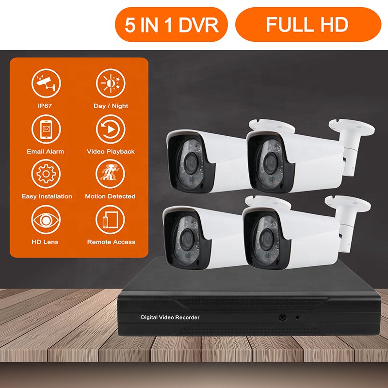 H.265 1080P 2MP Camera 4CH Plug and Play Wireless CCTV IP analog Security Camera HD System