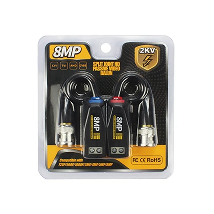 8MP HD CCTV Video Balun Connector Transceiver with Screw Terminals RJ45 CCTV System DVR IP Security Camera