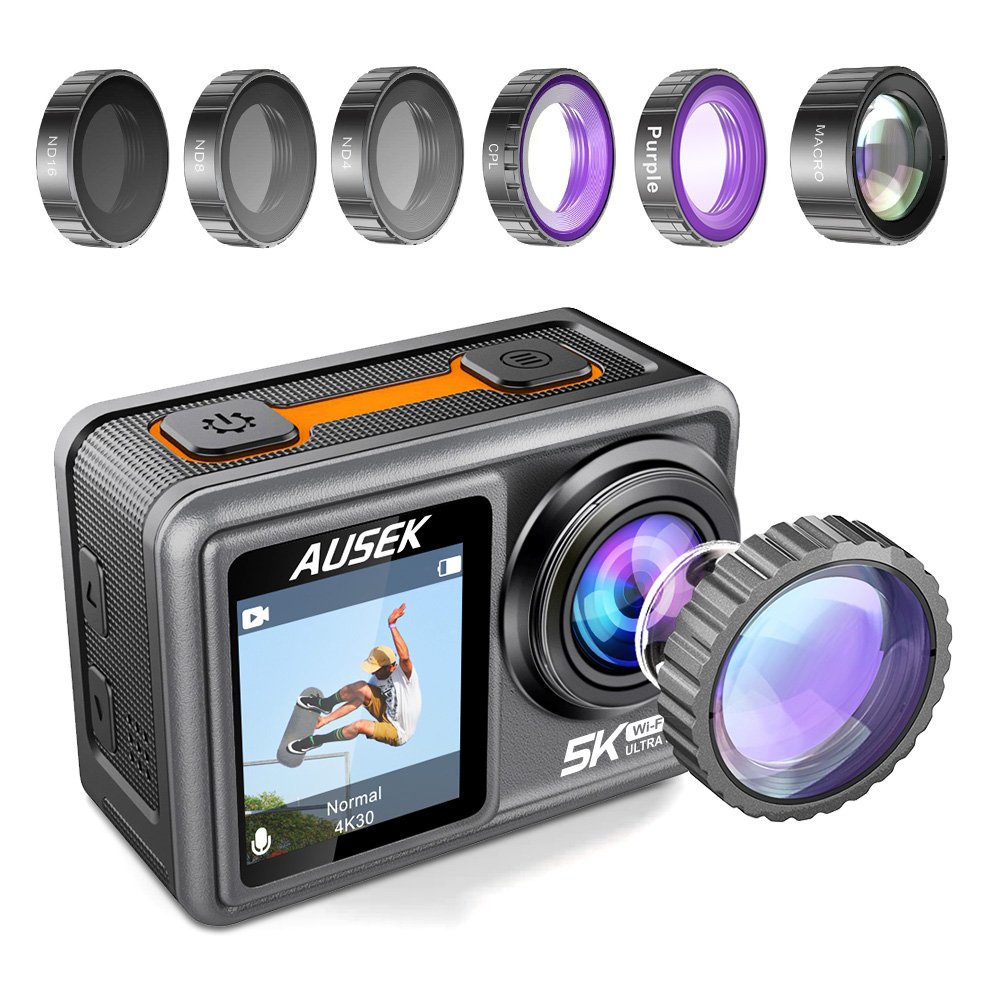 Ausek 5k Action Camera One Piece Low Illumination Ultra Sharp First 8k Action Camera Ausek Pro Style Camera