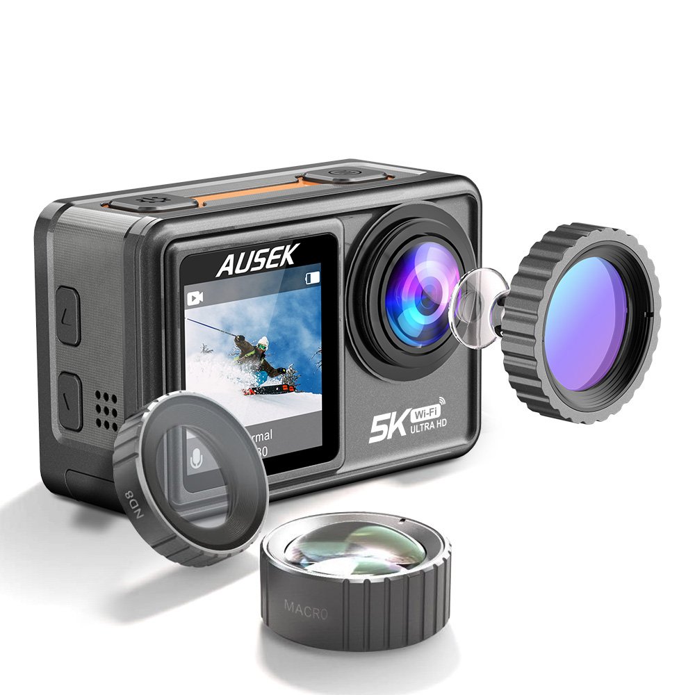 Ausek 5k Action Camera One Piece Low Illumination Ultra Sharp First 8k Action Camera Ausek Pro Style Camera
