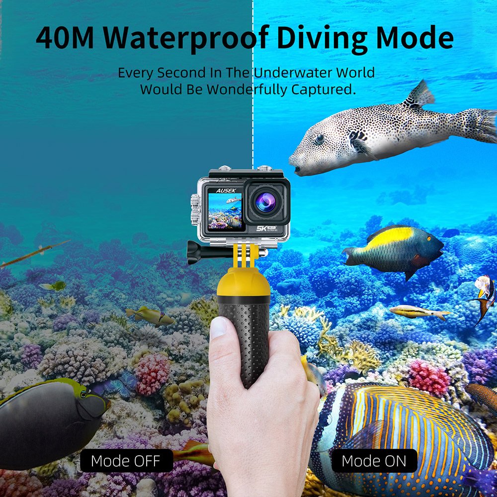 Ausek 5k Action Camera One Piece Low Illumination Ultra Sharp First 8k Action Camera Ausek Pro Style Camera