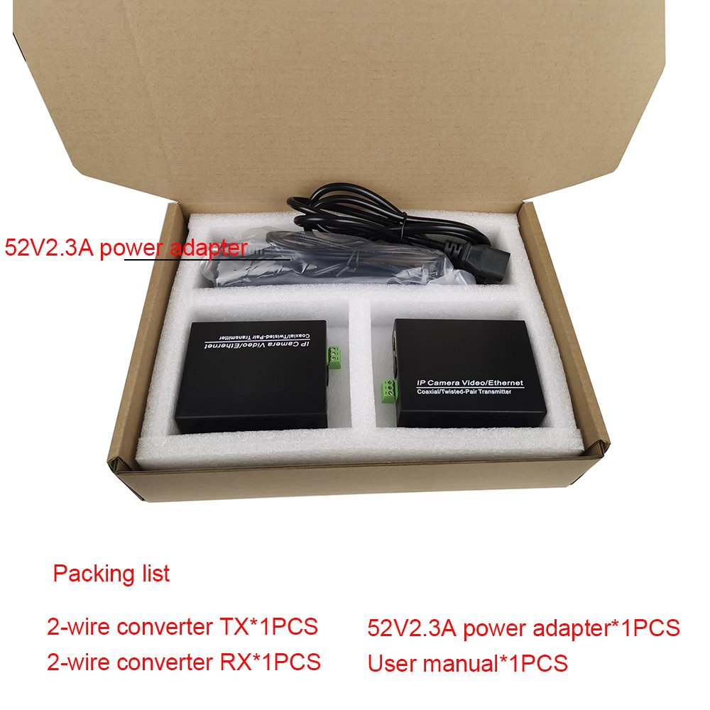 Ethernet over 2 wire converter POE IP camera over twisted pair converter extender 2 wire POE converter for elevator CCTV system