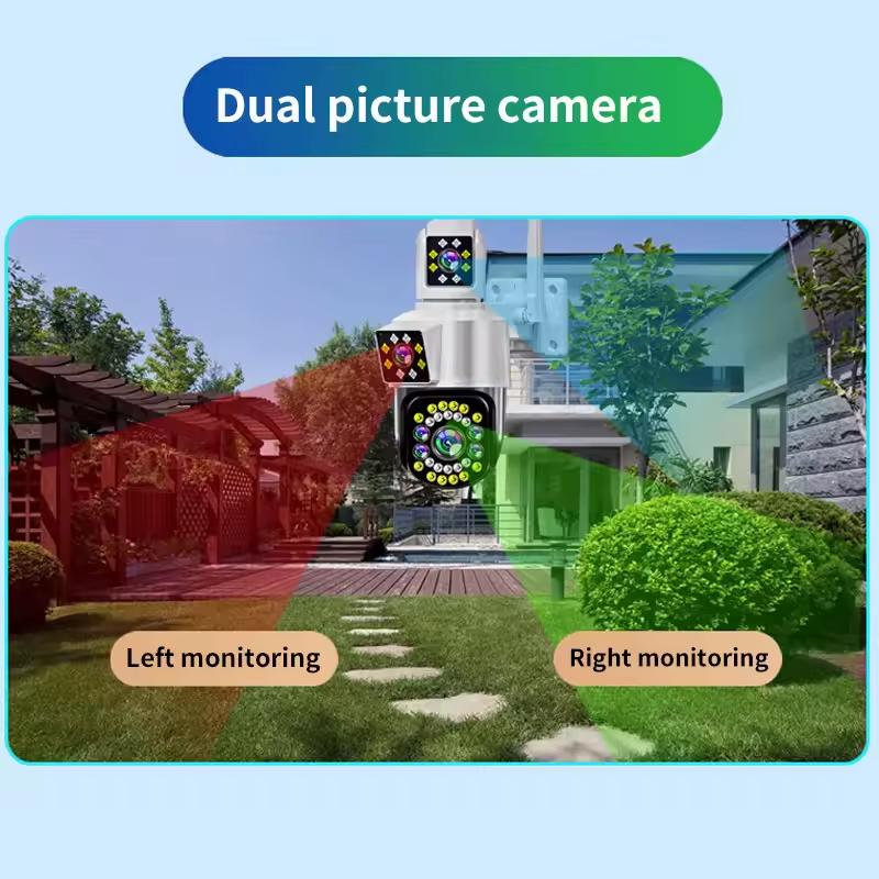 4MP Night Vision Sound Detection Network Camera With Motion Detection One-Way Audio 4g/Wifi Remotely 3Lens Ptz Dome Camera