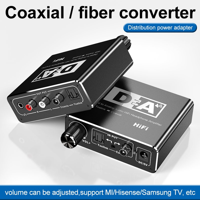 AV Converter DAC Amp 3.5mm Digital To Analog Audio Converter Adapter output To Optical Bi-directional Converter Decoder for tv