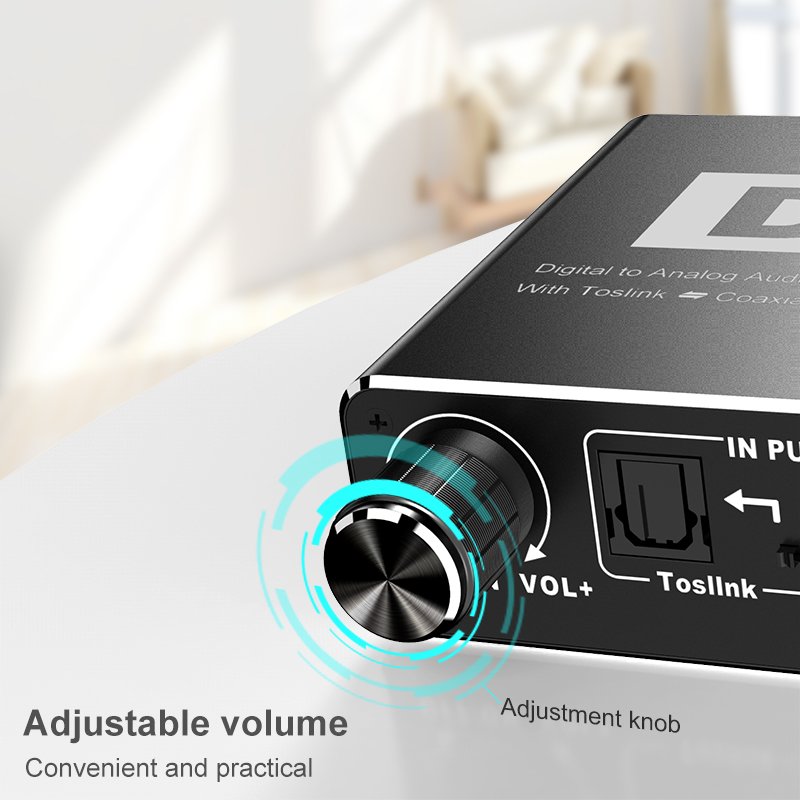 AV Converter DAC Amp 3.5mm Digital To Analog Audio Converter Adapter output To Optical Bi-directional Converter Decoder for tv