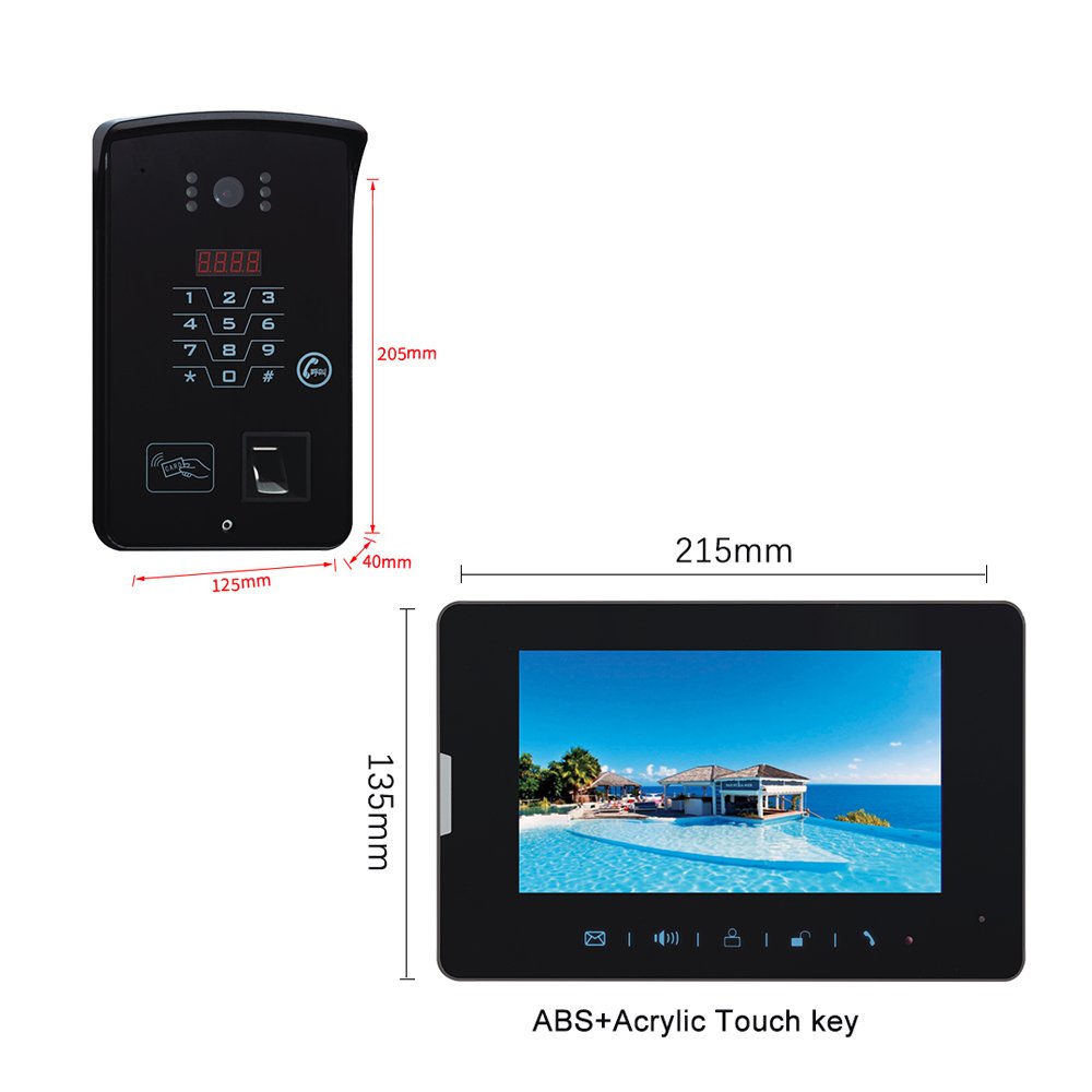 2022 Video Door phone small Building Intercom System Waterproof 7 Inch Touch Screen IP ring video door bell for villa apartment