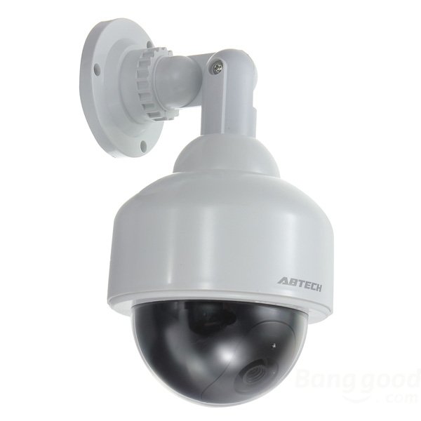 Outdoor Simutated Security Analog Dummy Speed Dome CCTV Camera With Flash LED Light Warning