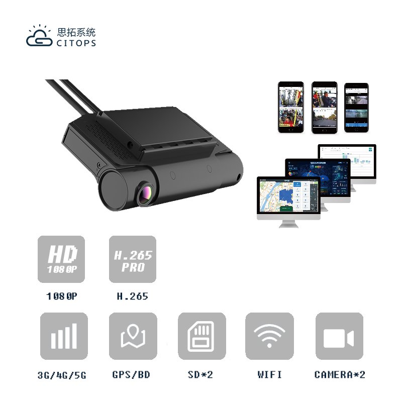 CITOPS Small 3g Sim Card Mdvr Case Truck Taxi Dash Dual Camera 2ch 4ch Mdvr Gps Mobile Dvr Wifi
