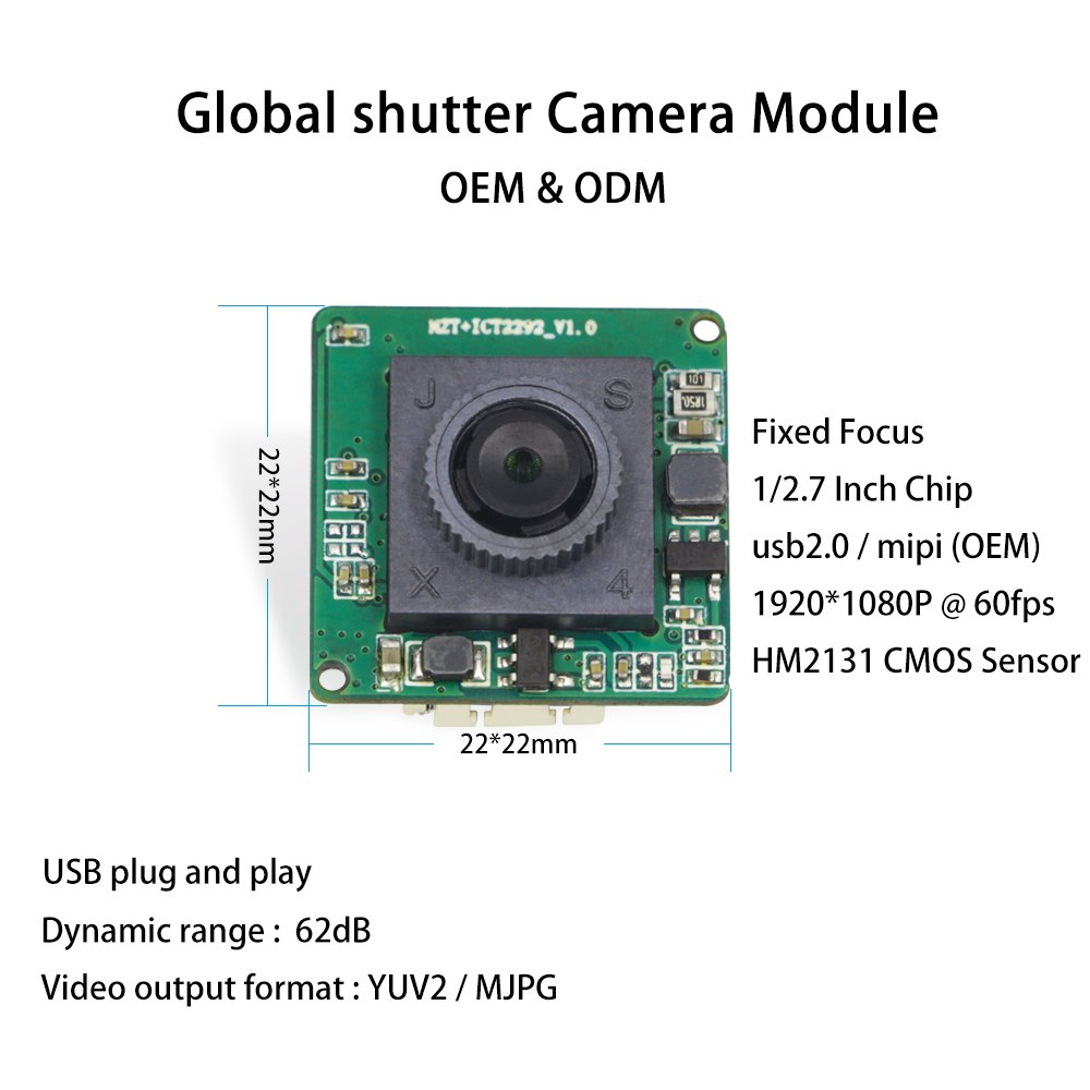 low power global shutter HM2131 1080p 60FPS mini CMOS camera modules HDR wide dynamic low lux video Industrial Camera Module USB