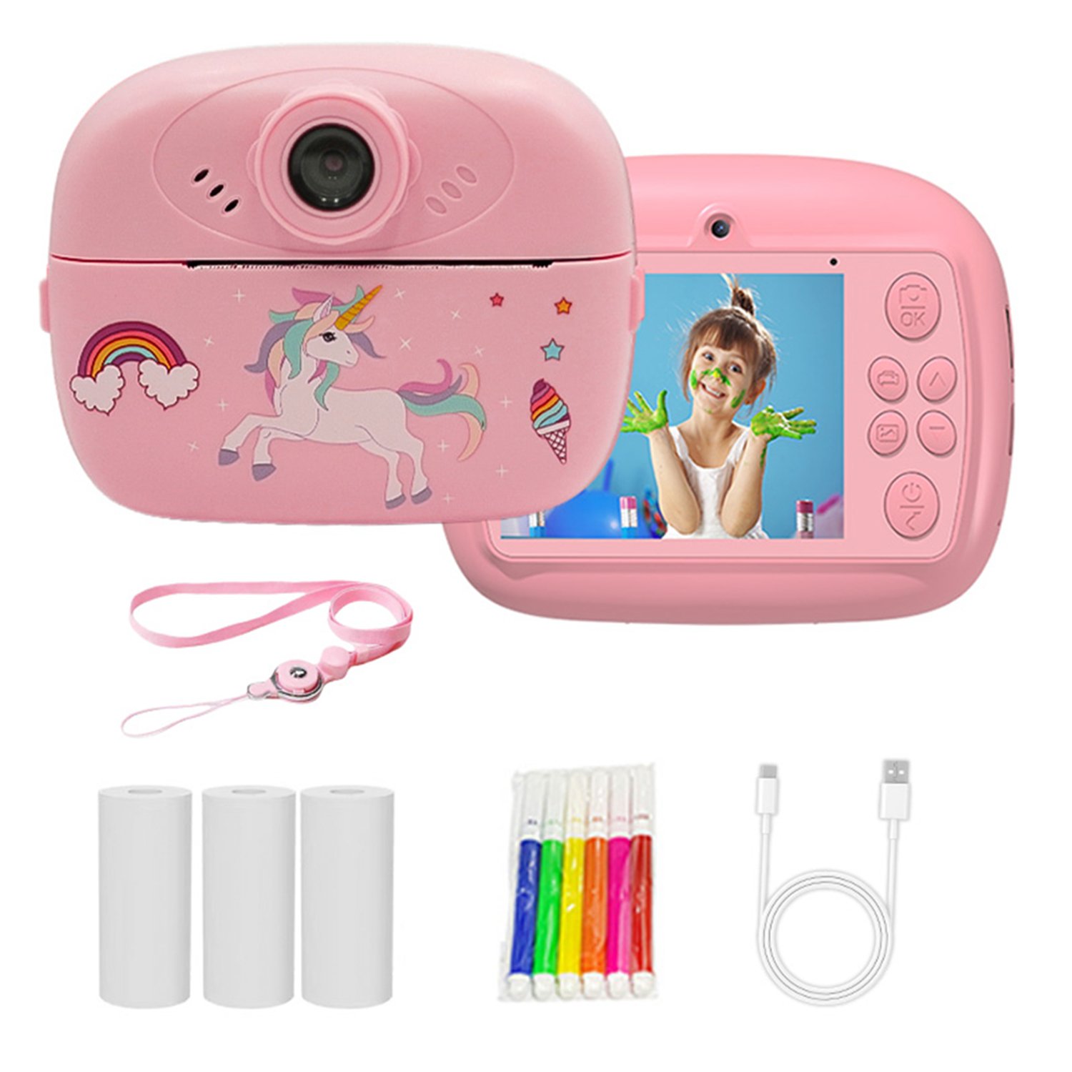 mini camera for Children dual lens HD 2.4inch screen games DV video record digital cameras fashion kids print camera