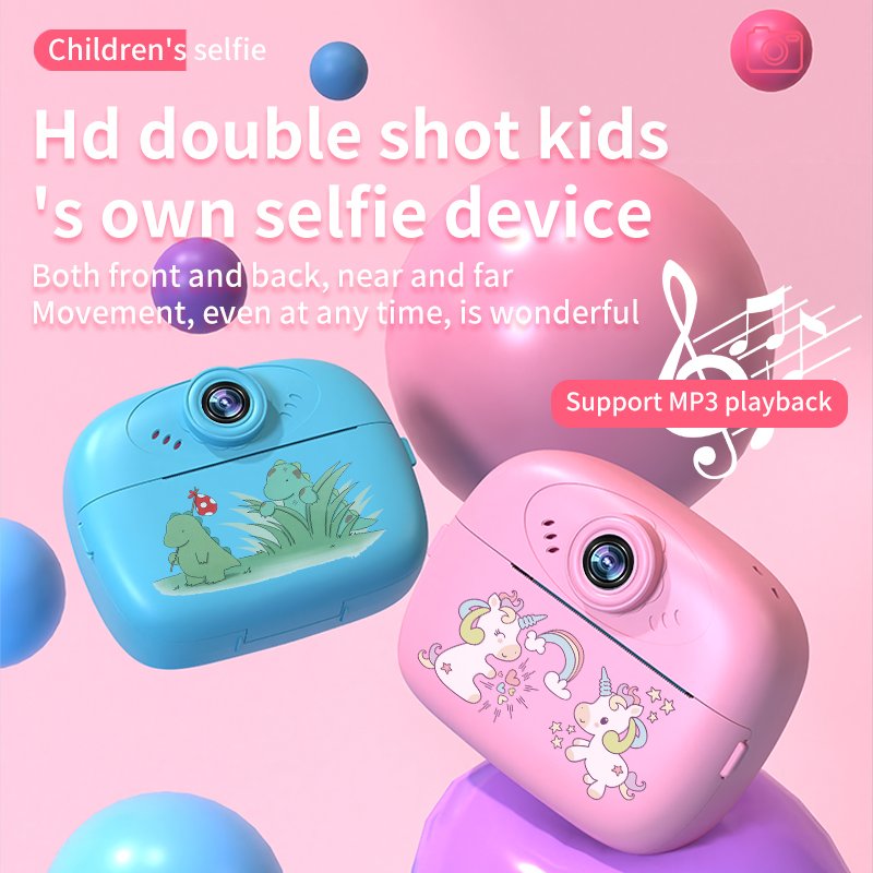 mini camera for Children dual lens HD 2.4inch screen games DV video record digital cameras fashion kids print camera