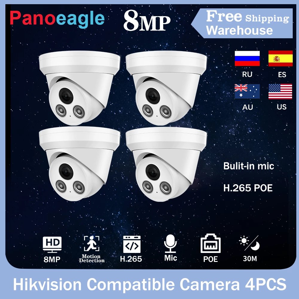 Ready to ship night vision ir full metal 4K cheapest 8mp ip 4k mini cctv camera Security CCTV Network Camera