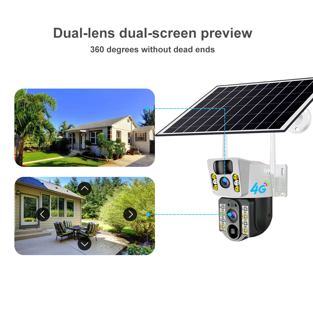 V380 Pro 2K 4MP Wifi CCTV Camera Indoor/Outdoor 4G Solar PTZ with CMOS Sensor Wireless Alarm NVR Cloud Storage 1-Year Warranty