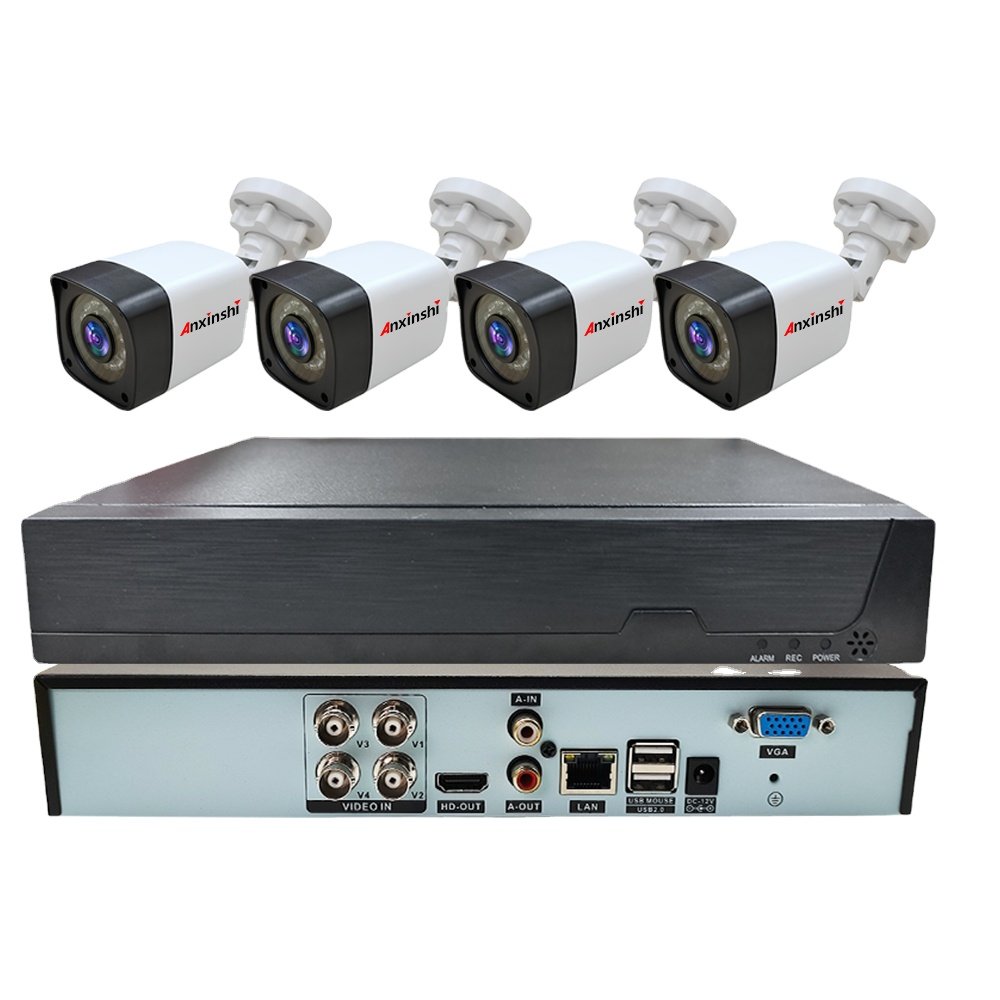Cheap Price Factory wholesales 1MP 2MP 5MP 4 channel Analog White and Black with DVR Analog Camera Kits