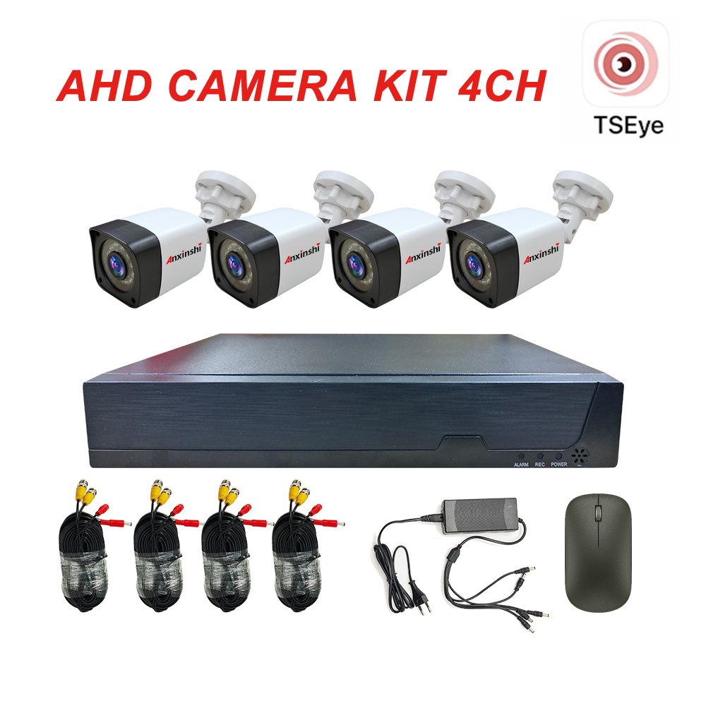 Cheap Price Factory wholesales 1MP 2MP 5MP 4 channel Analog White and Black with DVR Analog Camera Kits