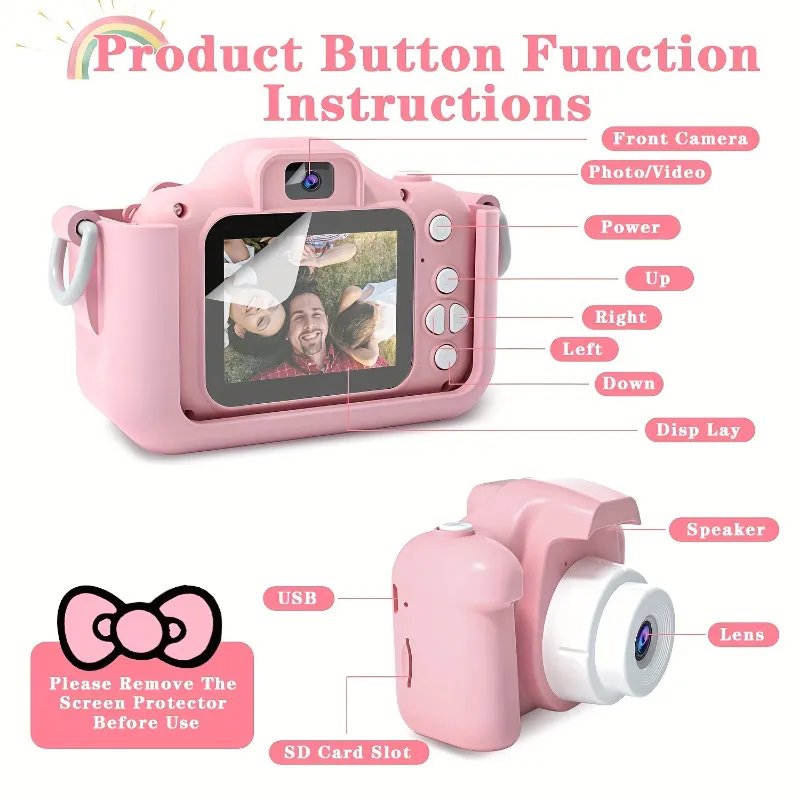 X5 Best Birthday Gifts Mini Camera Kids Camera Toys For Boys/Girls Kids Digital Camera For Toddler With 32GB SD Card