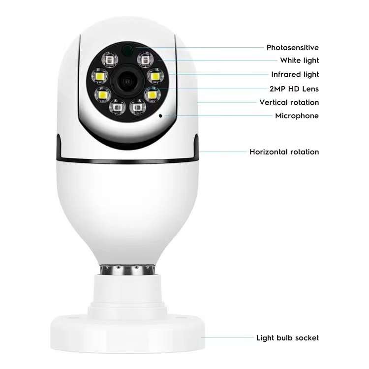 V380 pro CCTV PTZ camera Light Bulb 1080P Wifi Dome Security 360 Degree Wireless Auto Motion Tracking lamp ptz camera