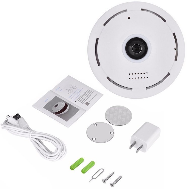 V380 Panoramic Fisheye Camera VR 360 Degree Wireless Indoor CCTV Network Camera Two Way Audio