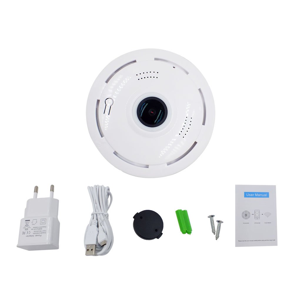 V380 Panoramic Fisheye Camera VR 360 Degree Wireless Indoor CCTV Network Camera Two Way Audio