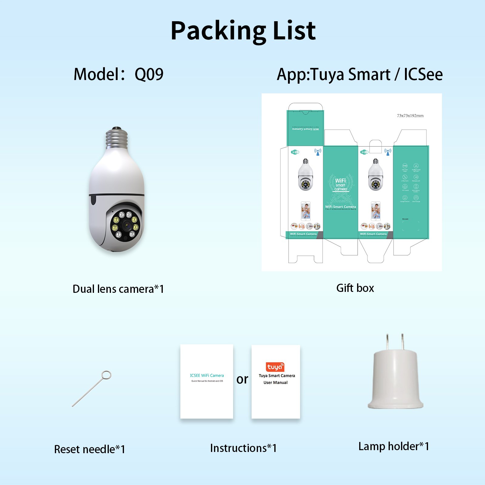 360 Panoramic Wifi HD night vision ip surveil mini security home security wireless light bulb PTZ network cctv camera
