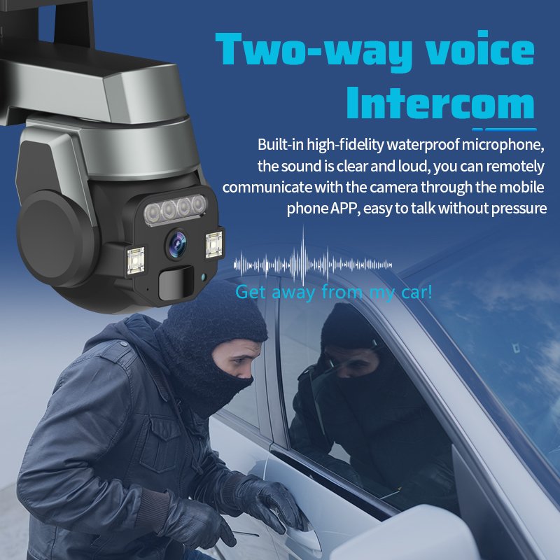 X Alarm I/O 5MP Full HD Two Way Audio Motion Detection Pan/Tilt Wi-Fi Camera IP66 Waterproof Night Vision Two-Way Audio