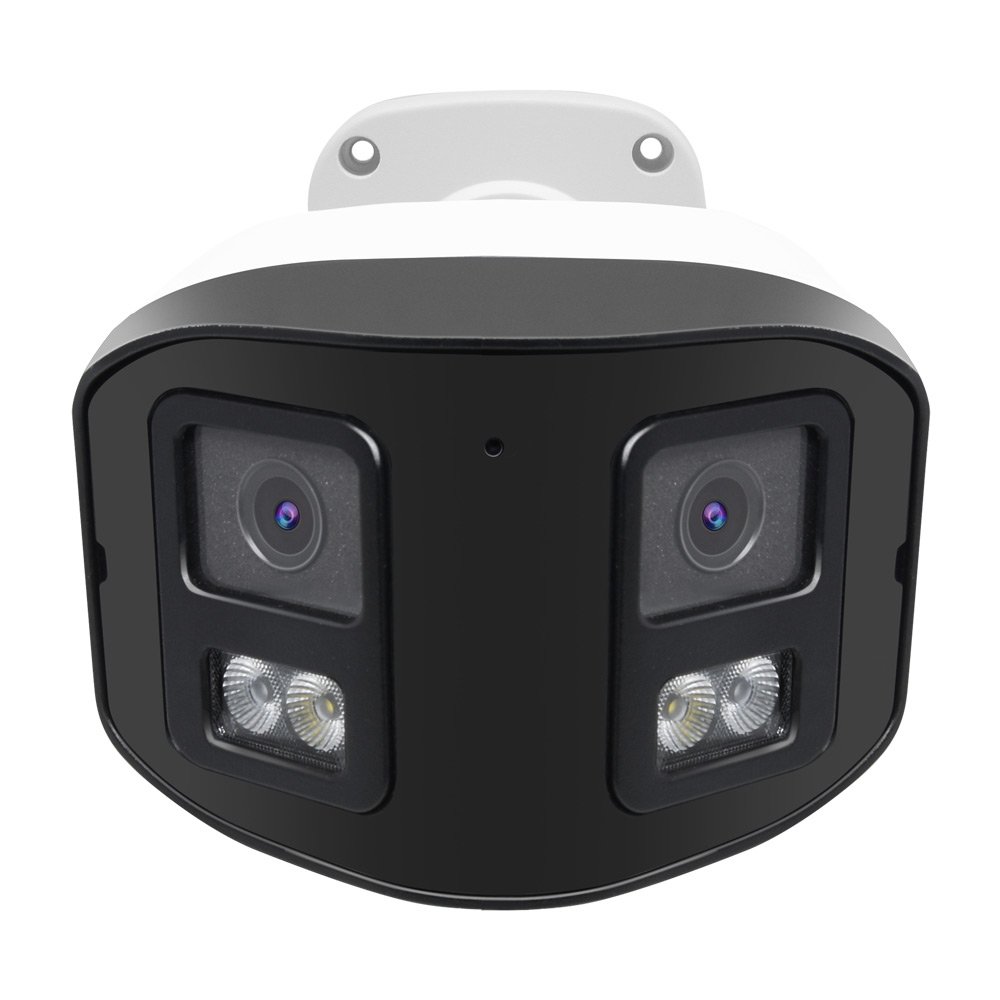 180 Degree 8MP Hik Compatible IP PoE Security Camera Dual Lens Two way Audio Outdoor Waterproof CCTV Bullet Camera