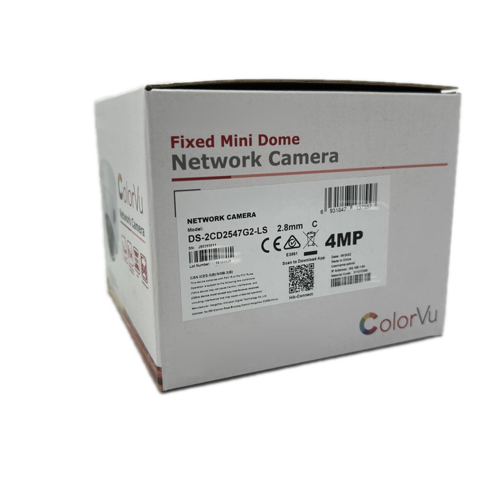 DS-2CD2547G2-LS original HIK in stock 4 MP ColorVu Fixed Mini Dome Network Camera 24/7 colorful imaging