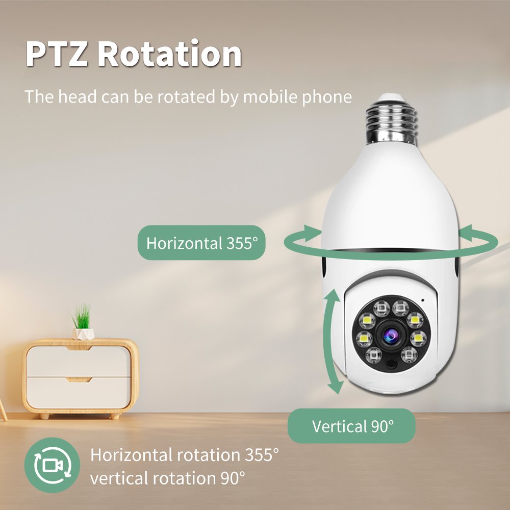 4MP Tuya Camera 360 Surveillance Light Bulb Spy Cctv HD Night Vision Ip Surveil Mini Surveillance Light Bulb PTZ Network Camera