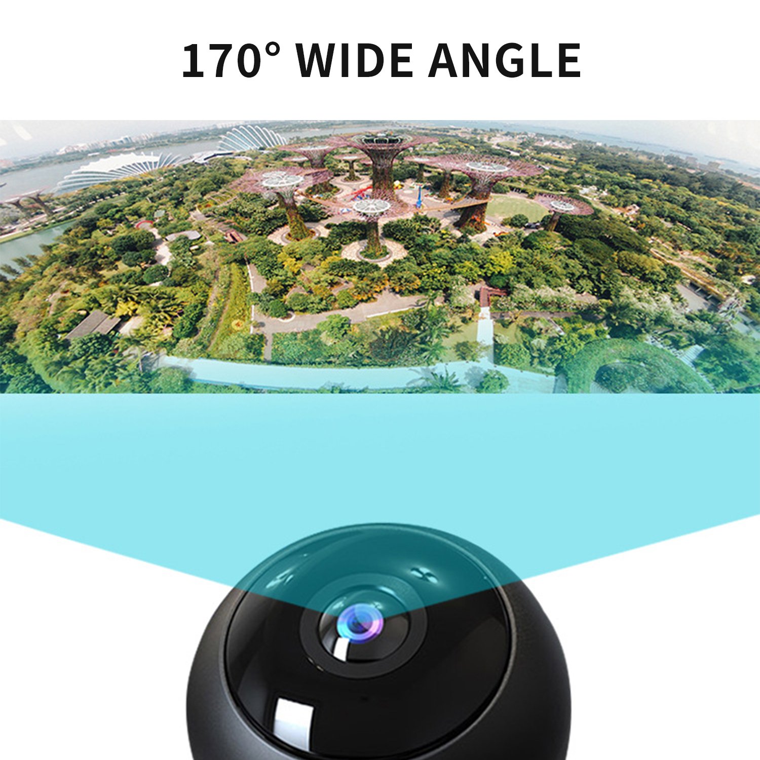 2MP 170 wide angle Remote fisheye Wifi Camera 8 zoom 1920*1080P night vision motion detection Network video surveillance IP cam