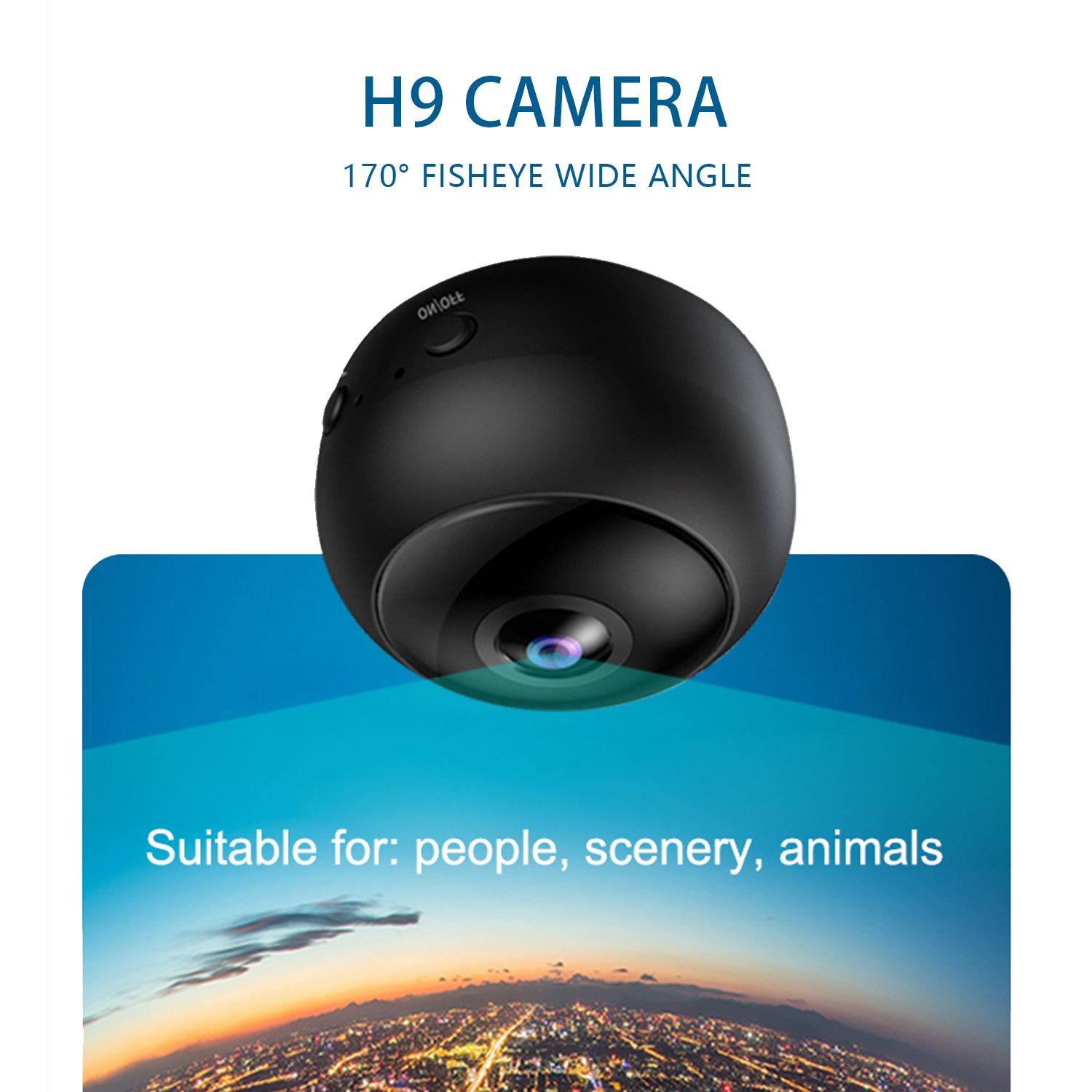 2MP 170 wide angle Remote fisheye Wifi Camera 8 zoom 1920*1080P night vision motion detection Network video surveillance IP cam