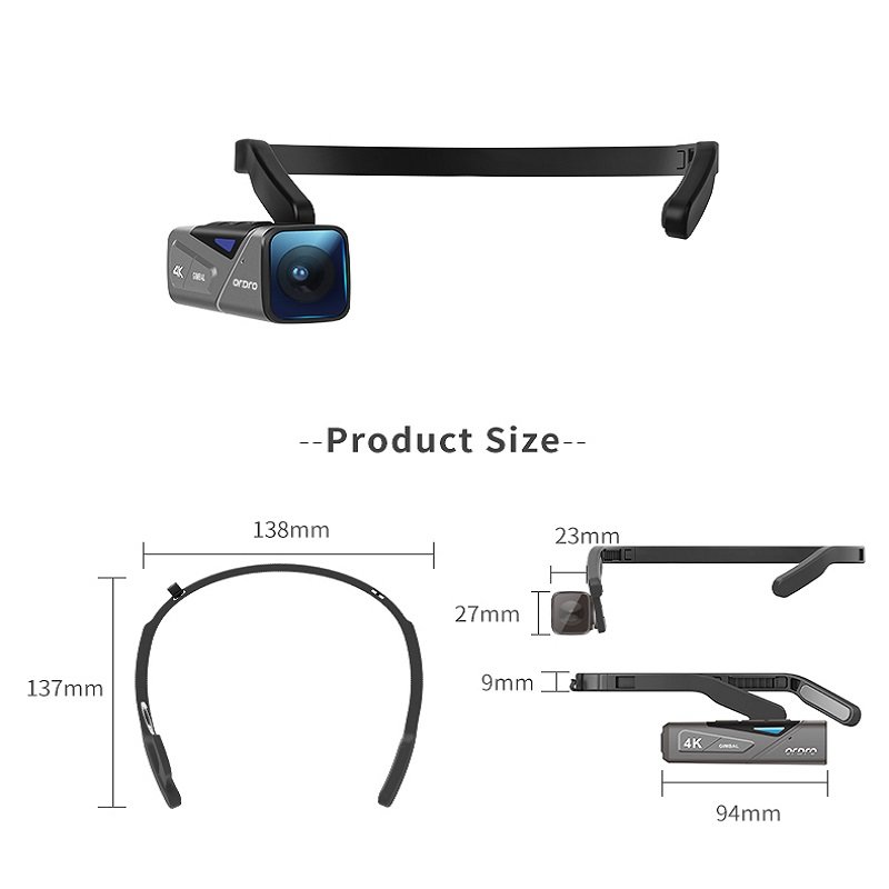 ODM OEM EP7 4K POV Mini Vlog Smart Glasses PFV Hands Free Video Camera for Pet Vloging Camera