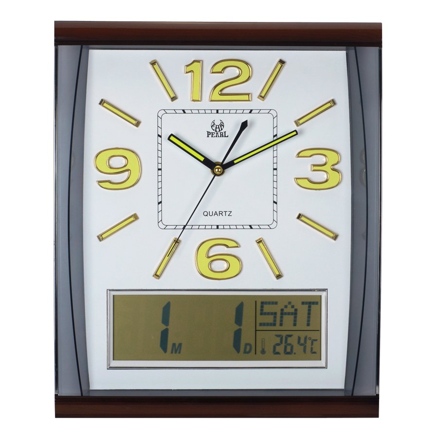Fashion plastic LCD analog clock Calendars temperature Humidity Date Week Digital Custom humidity Display Clocks mechanism
