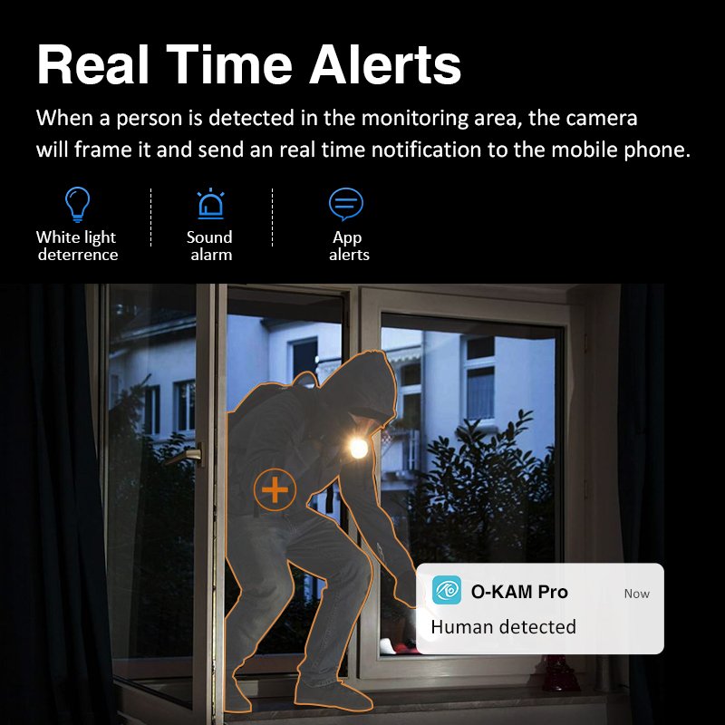 Okam CS995M Home Security Camera Customized Alarm Voice 3MP HD Indoor PTZ Night Vision SD Card Data Storage Cloud IP Outdoor Use