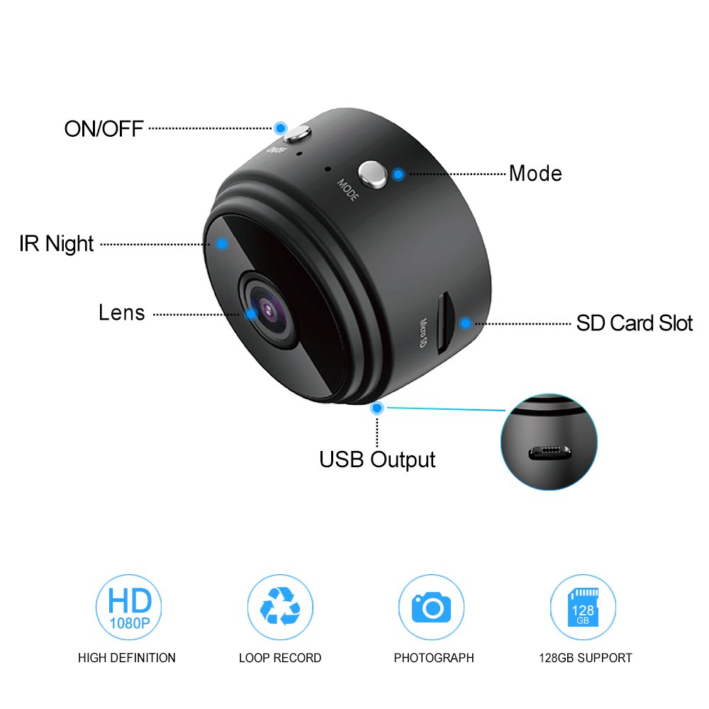 A9 Mini Camera Wireless WIFI 1080p HD IP Camera Night Version Voice Video Recorder Mini Camera with 32G Memory Card