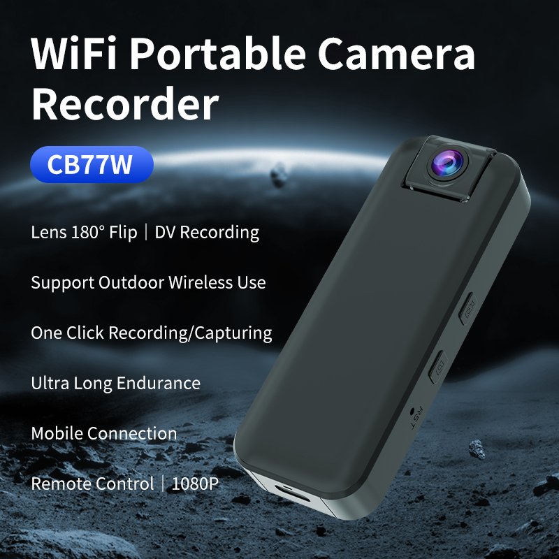 3MP Long Standby Battery 1500MAh Mini Body Worn Camera Upgraded Clip Lens 180 Flip Wifi Wearable Pocket APP Small Mini IP Camera
