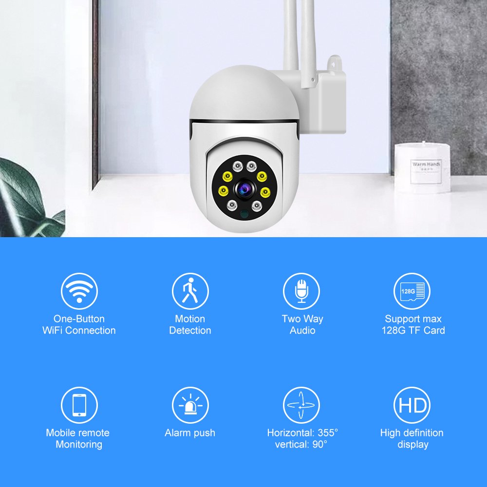 1080P Full Color 4X Zoom Waterproof H.264 Audio IP Camera 4G Network NVR Data Storage Options CCTV Indoor Security