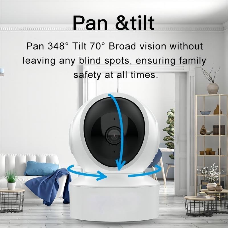 4MP HD Indoor Security Camera Night Vision Motion Detection 5G Dual Band WiFi Built-In Mic Micro SD Storage Support NVR