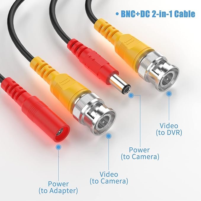 CCTV Coaxial BNC+DC Power Cable Camera Accessories for Analog Cameras
